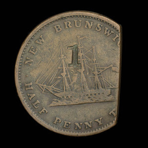 Canada, Province of New Brunswick, 1/2 penny : 1843