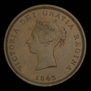 Canada, Province of New Brunswick, 1 penny : 1843