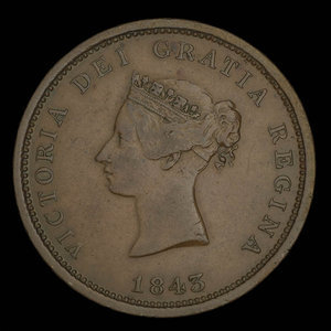 Canada, Province of New Brunswick, 1 penny : 1843