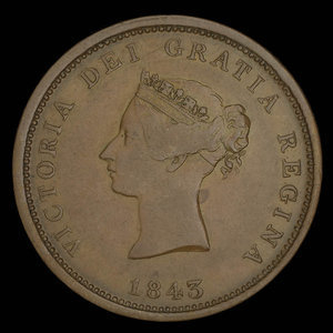 Canada, Province of New Brunswick, 1 penny : 1843