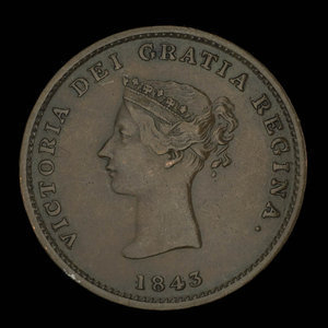 Canada, Province of New Brunswick, 1/2 penny : 1843