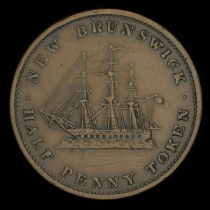 Canada, Province of New Brunswick, 1/2 penny : 1843