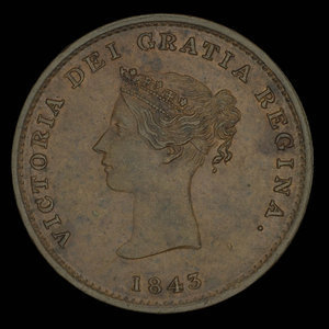 Canada, Province of New Brunswick, 1/2 penny : 1843