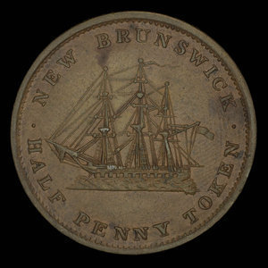 Canada, Province of New Brunswick, 1/2 penny : 1843