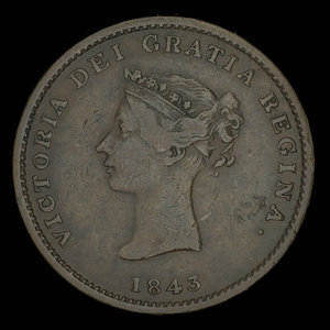 Canada, Province of New Brunswick, 1/2 penny : 1843