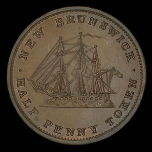 Canada, Province of New Brunswick, 1/2 penny : 1843