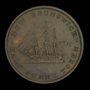 Canada, Province of New Brunswick, 1/2 penny : 1843