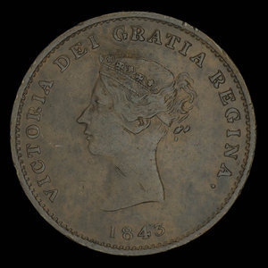 Canada, Province of New Brunswick, 1/2 penny : 1843