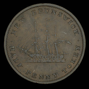 Canada, Province of New Brunswick, 1/2 penny : 1843