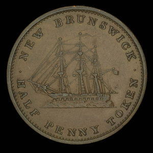 Canada, Province of New Brunswick, 1/2 penny : 1843