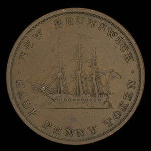 Canada, Province of New Brunswick, 1/2 penny : 1843