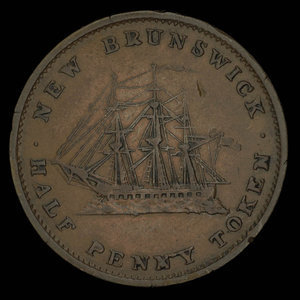 Canada, Province of New Brunswick, 1/2 penny : 1843