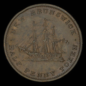 Canada, Province of New Brunswick, 1/2 penny : 1843