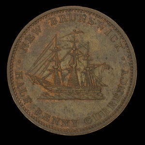 Canada, Province of New Brunswick, 1/2 penny : 1854