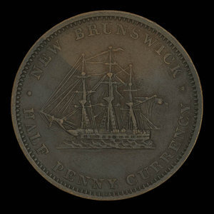 Canada, Province of New Brunswick, 1/2 penny : 1854