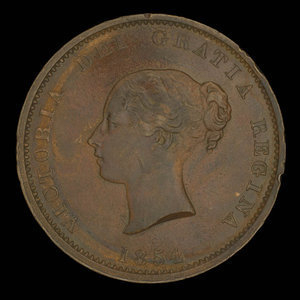 Canada, Province of New Brunswick, 1/2 penny : 1854