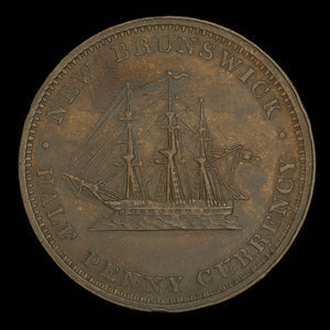 Canada, Province of New Brunswick, 1/2 penny : 1854