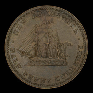 Canada, Province of New Brunswick, 1/2 penny : 1854