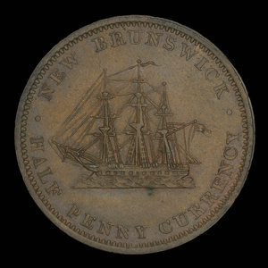 Canada, Province of New Brunswick, 1/2 penny : 1854