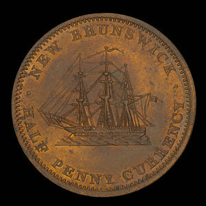 Canada, Province of New Brunswick, 1/2 penny : 1854