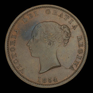 Canada, Province of New Brunswick, 1/2 penny : 1854