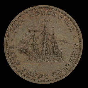 Canada, Province of New Brunswick, 1/2 penny : 1854