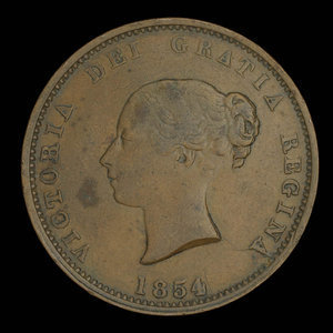 Canada, Province of New Brunswick, 1/2 penny : 1854