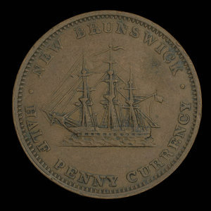 Canada, Province of New Brunswick, 1/2 penny : 1854