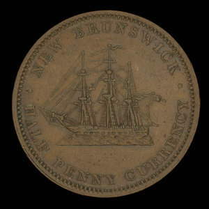 Canada, Province of New Brunswick, 1/2 penny : 1854