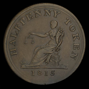 Canada, unknown, 1/2 penny : 1815