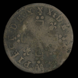 France, Louis XIV, mousquetaire (30 deniers) : 1710