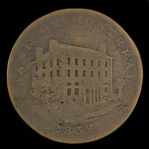 Canada, Bank of Montreal, 1/2 penny : 1838
