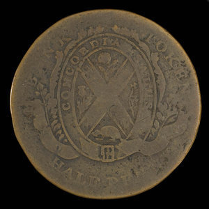 Canada, Bank of Montreal, 1/2 penny : 1838