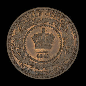 Canada, Victoria, 1/2 cent : 1861