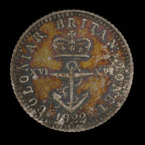 Great Britain, George IV, 1/16 dollar : 1822