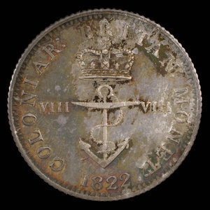 Great Britain, George IV, 1/8 dollar : 1822