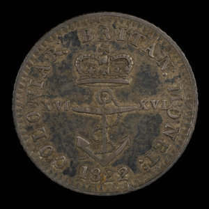 Great Britain, George IV, 1/16 dollar : 1822