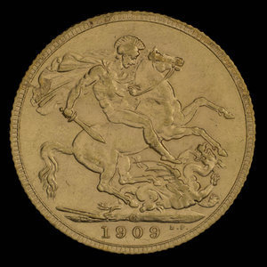 Canada, Edward VII, 1 sovereign : 1908