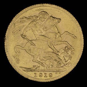 Canada, George V, 1 sovereign : 1919