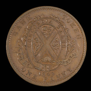 Canada, Bank of Montreal, 1 penny : 1842