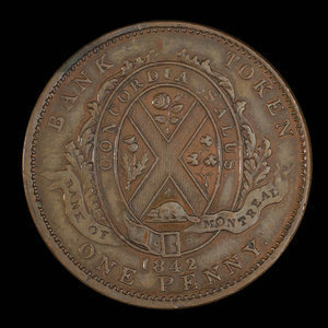 Canada, Bank of Montreal, 1 penny : 1842