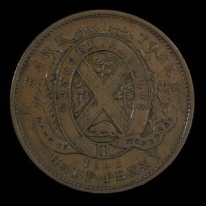 Canada, Bank of Montreal, 1/2 penny : 1842