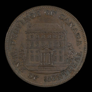 Canada, Bank of Montreal, 1/2 penny : 1844