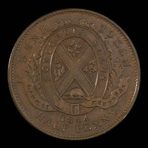 Canada, Bank of Montreal, 1/2 penny : 1844