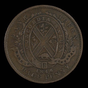 Canada, Bank of Montreal, 1/2 penny : 1844