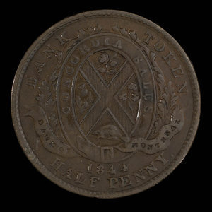 Canada, Bank of Montreal, 1/2 penny : 1844