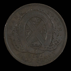 Canada, Bank of Montreal, 1/2 penny : 1844