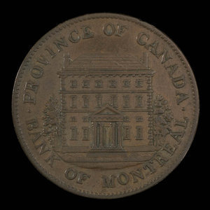 Canada, Bank of Montreal, 1/2 penny : 1844