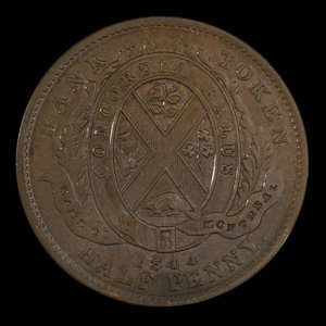 Canada, Bank of Montreal, 1/2 penny : 1844