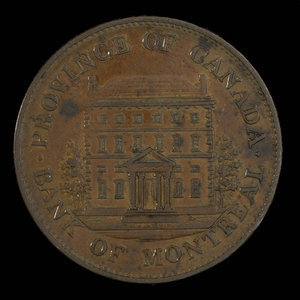 Canada, Bank of Montreal, 1/2 penny : 1844